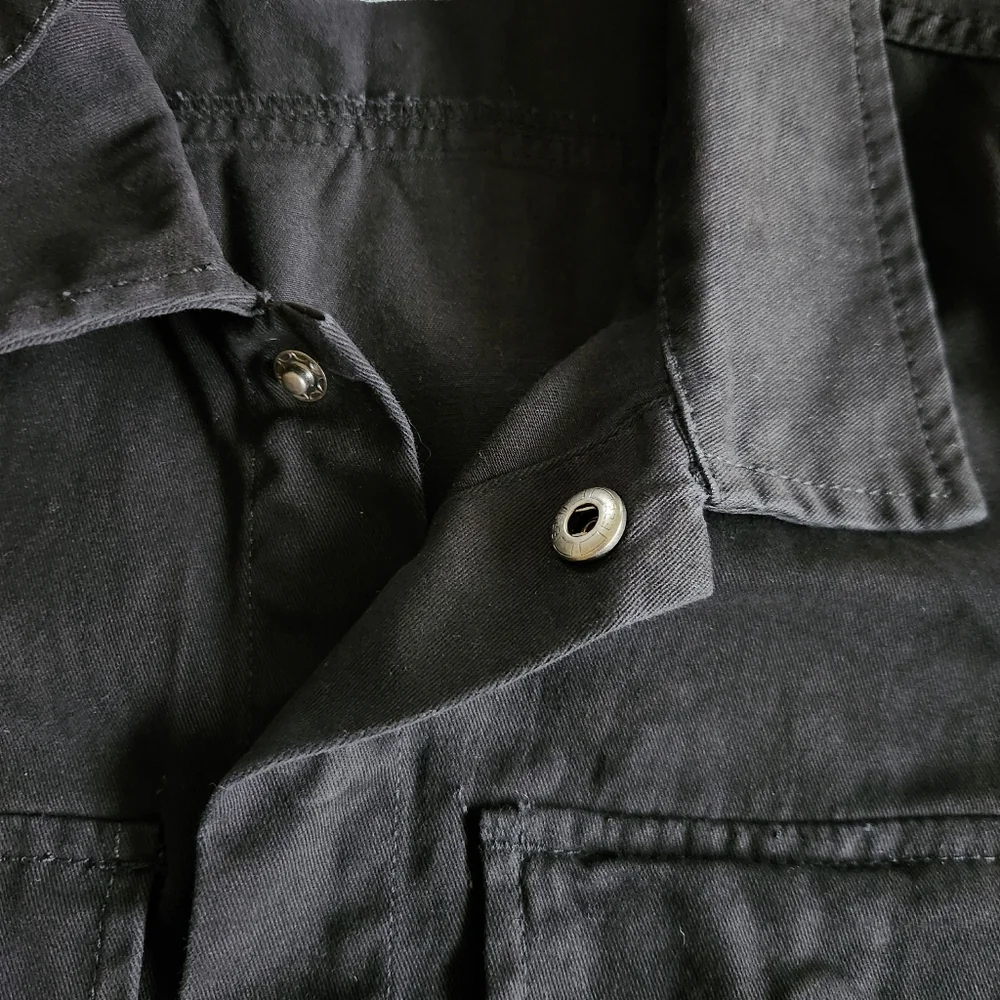 Wash Lab Womens Long Sleeve Black Hi-Bar Denim Jumpsuit Size Small - Picture 6 of 13